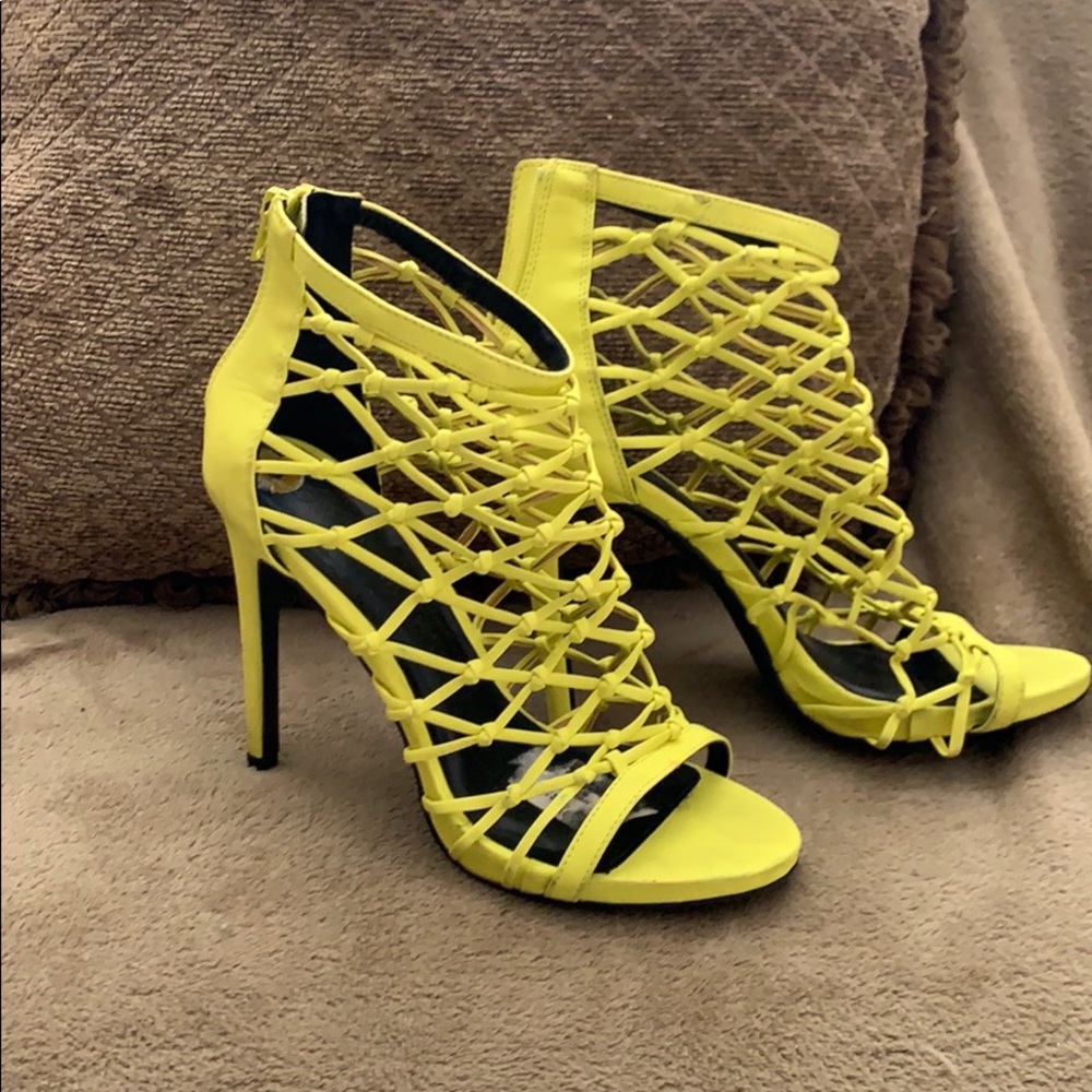 High stiletto heels. Super cute and sexy neon.